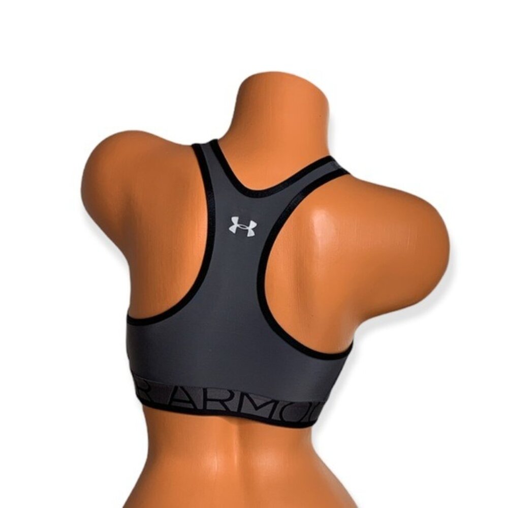 Under Armor Compression Sports Bra Grey Medium Impact Racerback Pullover Size S - Picture 2 of 14